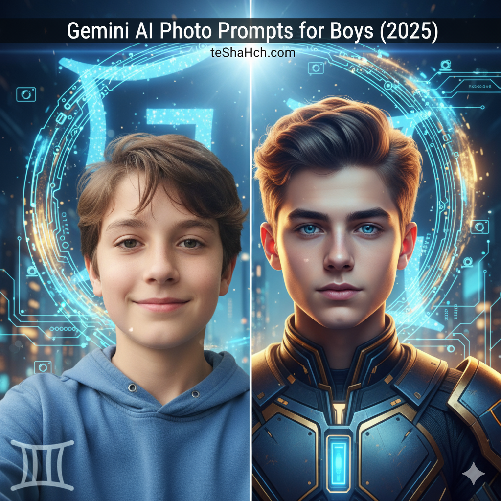 Gemini AI Photo Prompts for Boys : From Simple Selfies to Stunning 4K HD Portraits 🚀