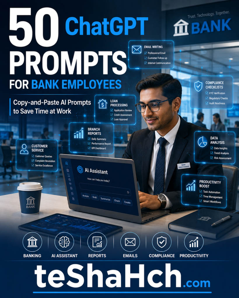 50 ChatGPT Prompts for Bank Employees: Copy-and-Paste AI Prompts to Save Time at Work