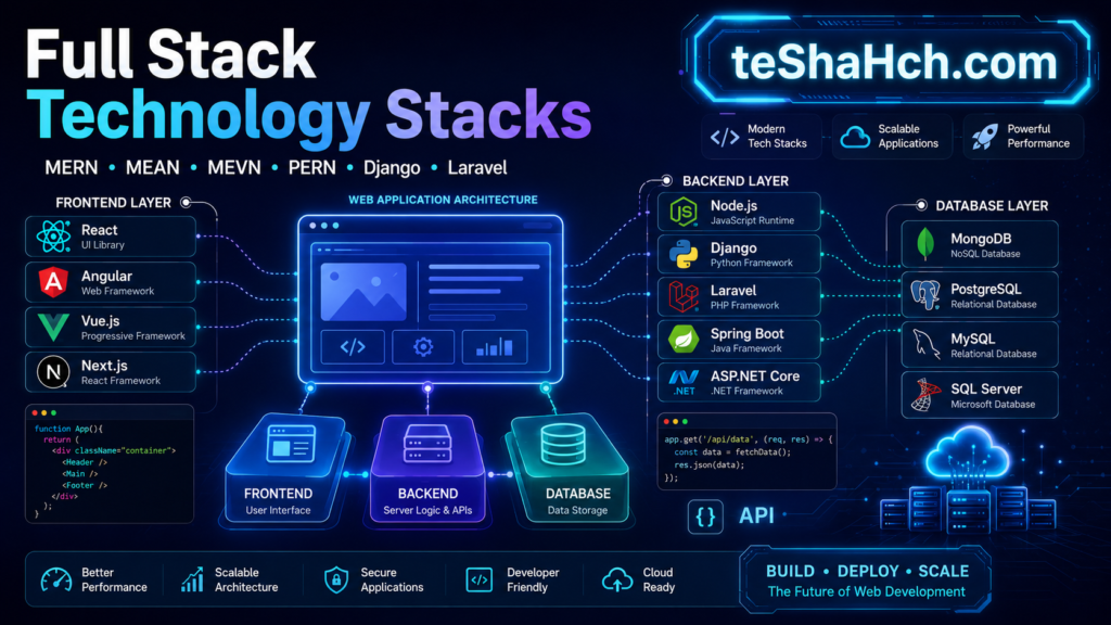 Best Full Stack Web Development Technology Stacks : MERN, MEAN, MEVN, PERN & More